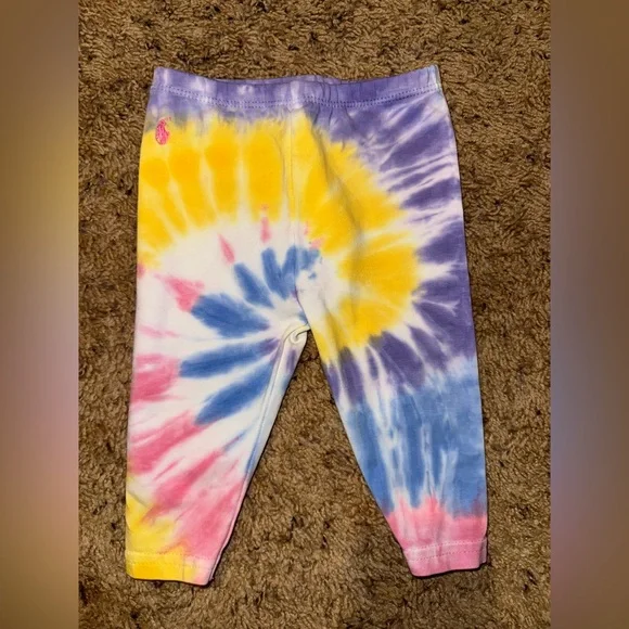 Ralph Lauren Baby Tie-Dye Cotton Leggings Size 6M - Picture 1 of 4